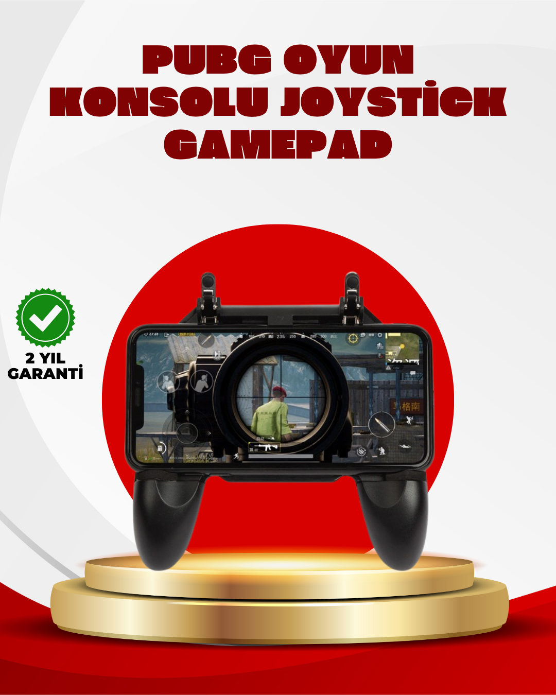 PUBG Mobile Uyumlu Joystick ve Parmak Tetikli Oyun Gamepadi - Lisinya