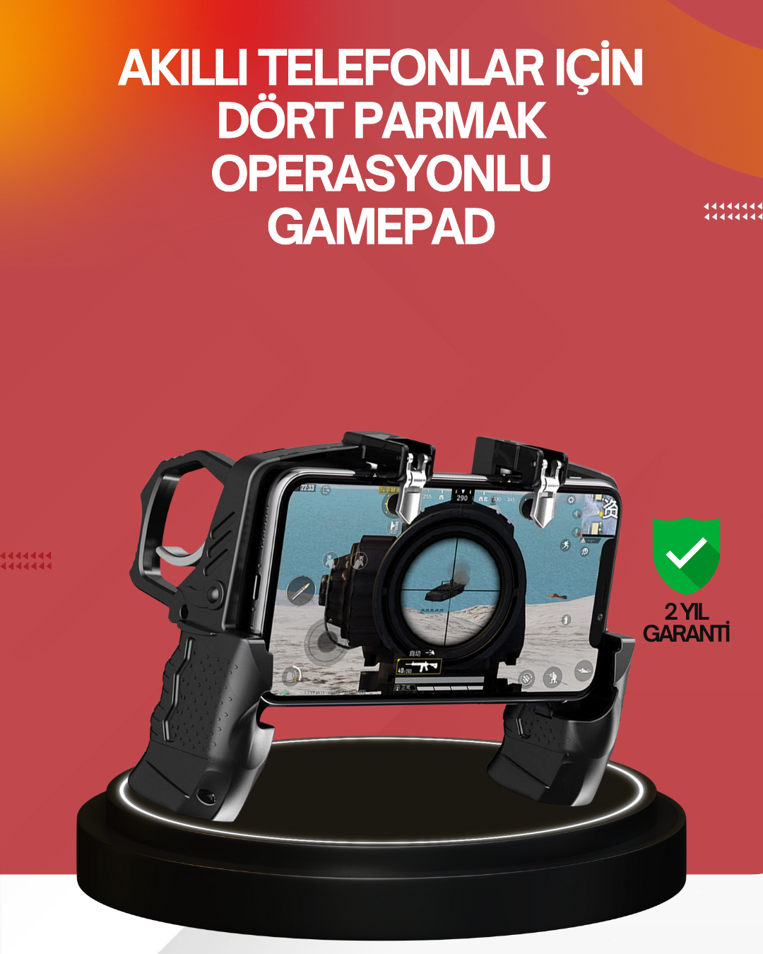 Ergonomik Tetik Tasarımlı Mobil Oyun Gamepad Tutucu - Lisinya