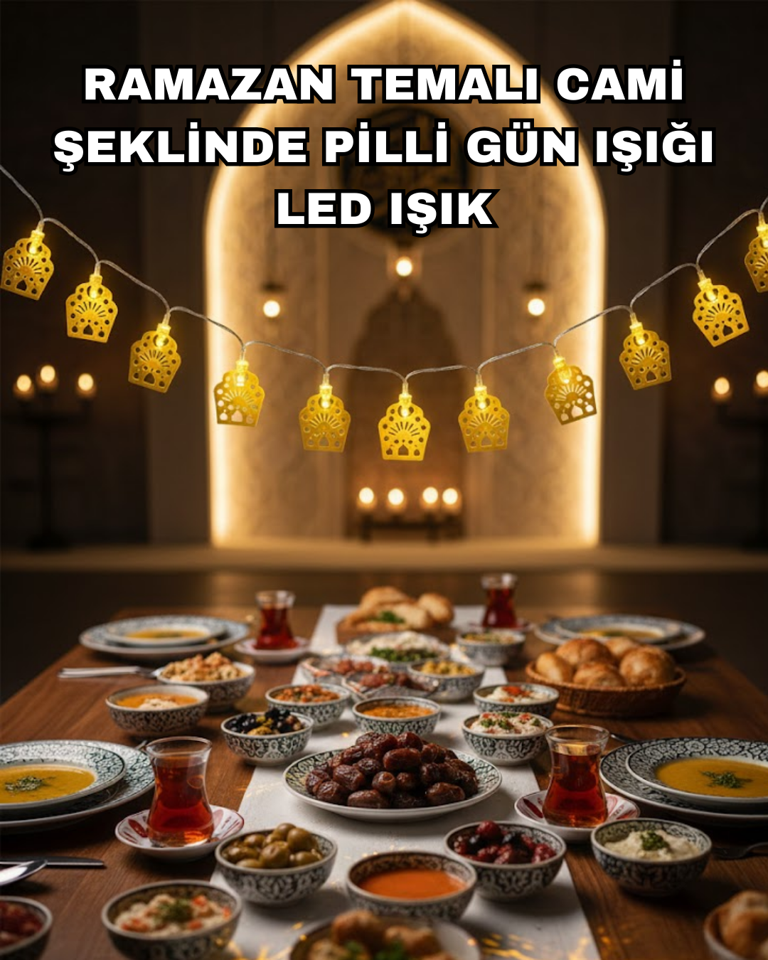 Dekoratif Ramazan LED Işık Pilli Cami Tasarımlı Zincir Aydınlatma - Lisinya Dekoratif Ramazan LED Işık Pilli Cami Tasarımlı Zincir Aydınlatma - Lisinya