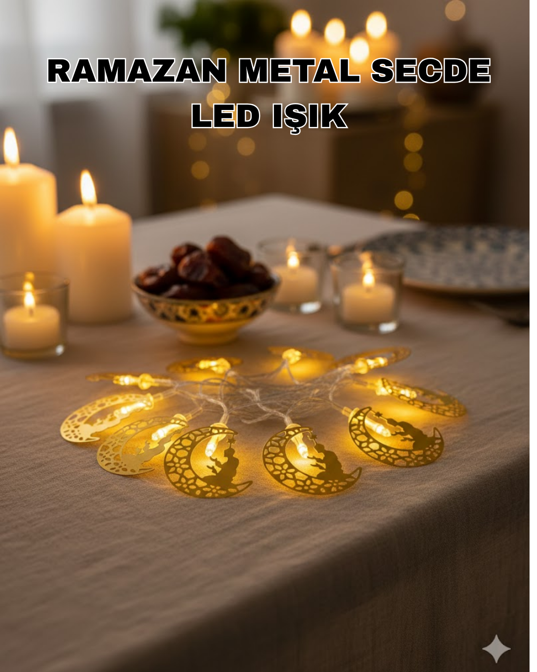 Secde Eden Adam Figürlü Ay Tasarımlı Ramazan LED Işık - Lisinya Secde Eden Adam Figürlü Ay Tasarımlı Ramazan LED Işık - Lisinya