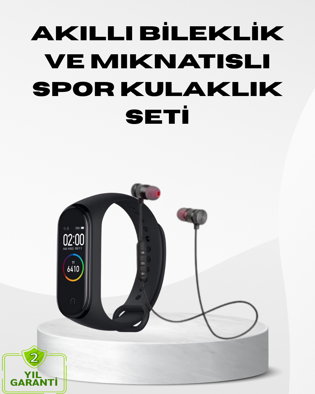 Spor Bileklik + Kablosuz Bluetooth Kulaklık Fitness Seti - Lisinya