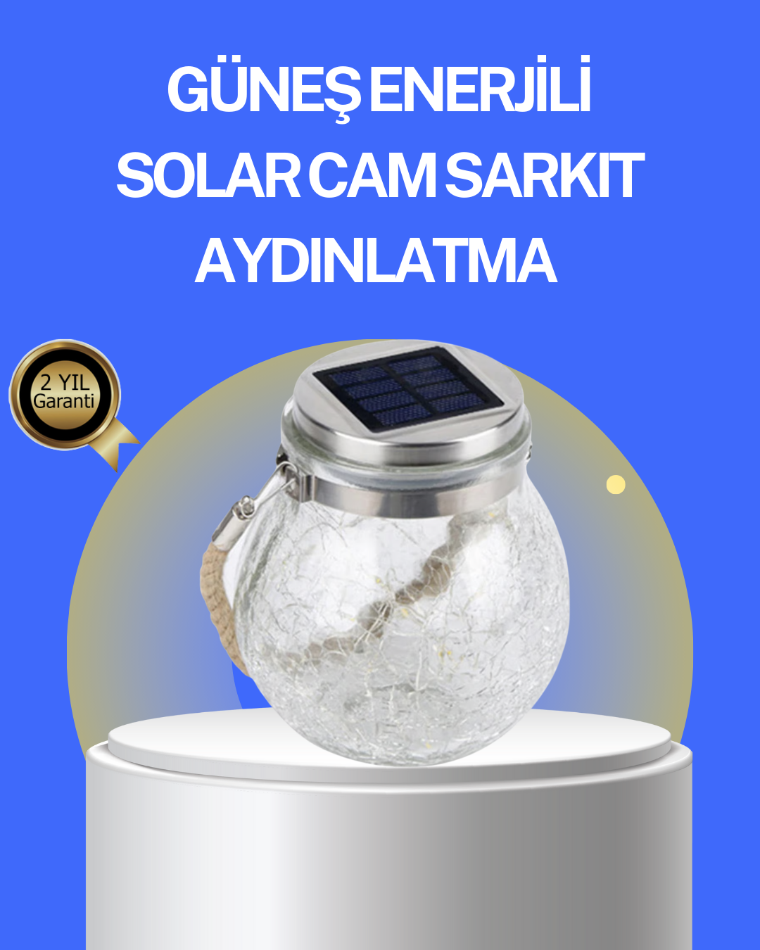 Bahçe ve Teras İçin Solar Cam Sarkıt LED Aydınlatma - Lisinya