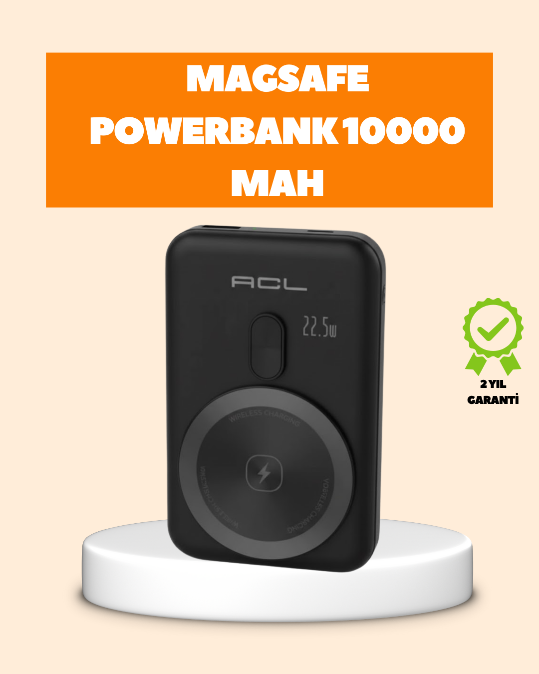 LCD Ekranlı Kablosuz Powerbank Type C ve USB Çıkışlı - Lisinya