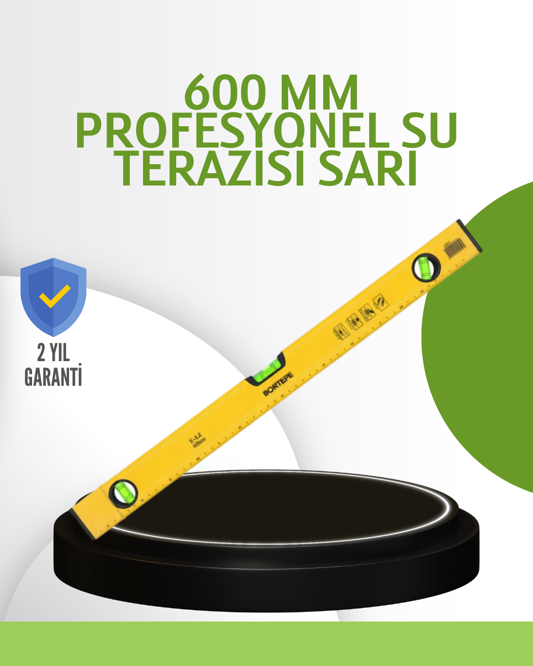 Hassas Ölçüm Sağlayan 600 mm Sarı Su Terazisi - Lisinya