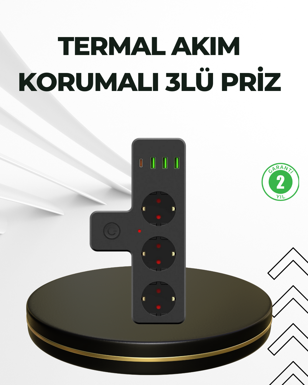 Masa Üstü Çoklu Priz USB ve Type-C Çıkışlı Güç Dağıtıcı - Lisinya