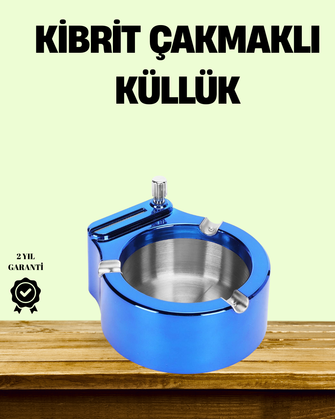 Çakmaklı Küllük Paslanmaz Çelik Şık Masa Aksesuarı - Lisinya