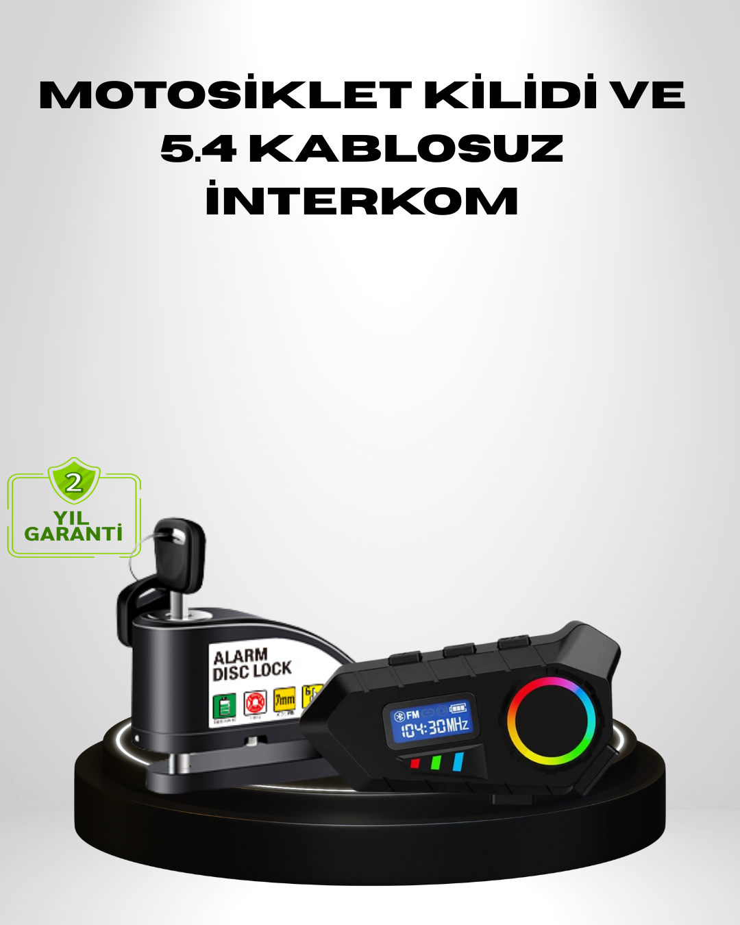 Motosiklet ve Günlük Kullanım İçin Bluetooth Hoparlör ve Disk Kilidi Seti - Lisinya