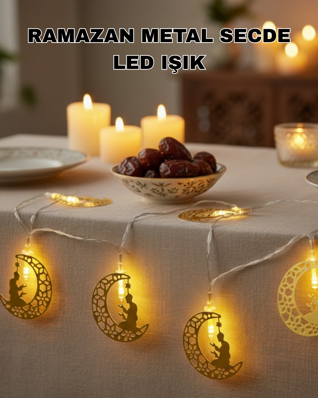 Ramazan Temalı Ay İçinde Secde Eden Adam LED Peri Işığı - Lisinya Ramazan Temalı Ay İçinde Secde Eden Adam LED Peri Işığı - Lisinya