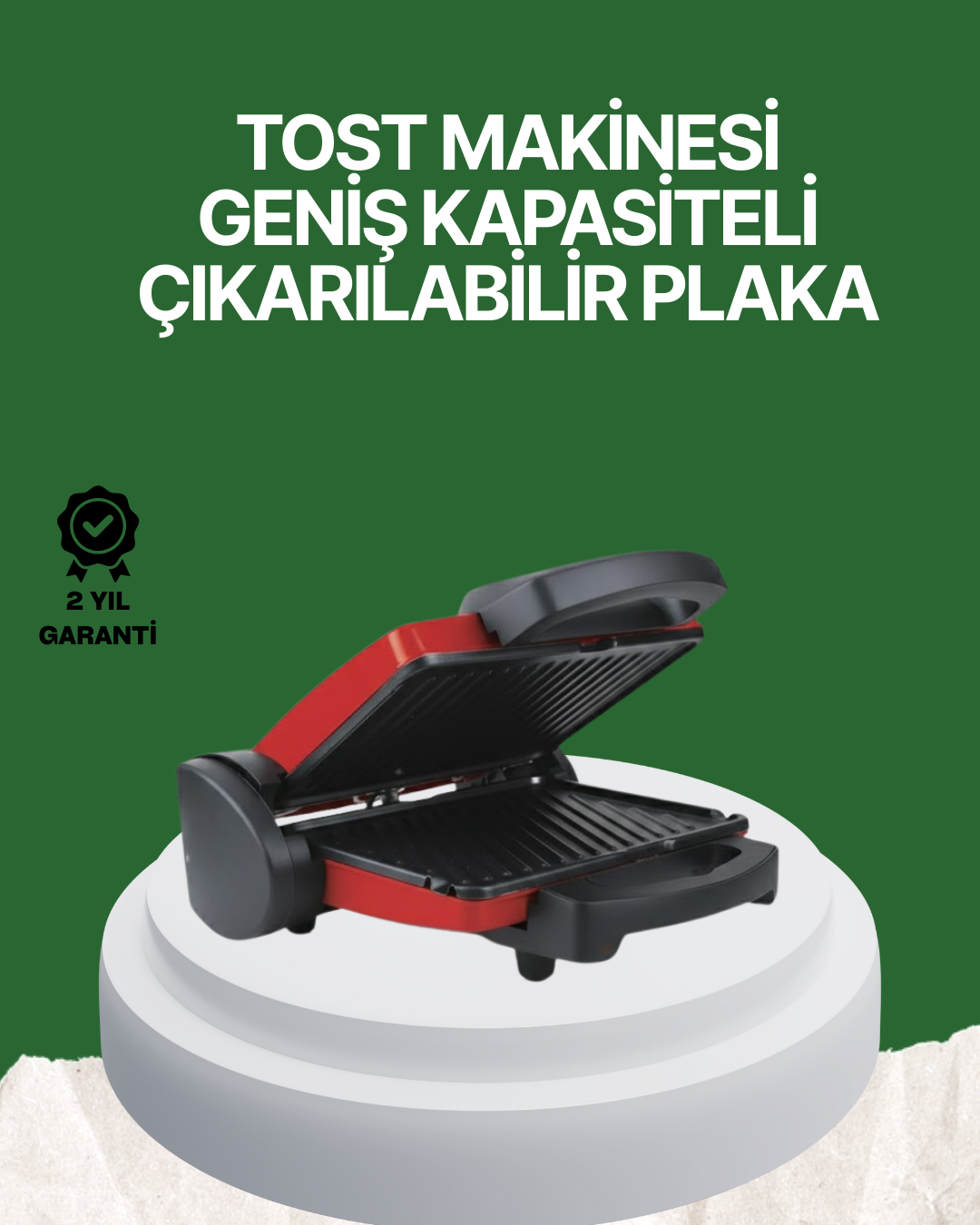 2000 Watt Teflon Tost Makinesi – Geniş Plaka, Ayarlanabilir Isı, Kolay Temizlik - Lisinya