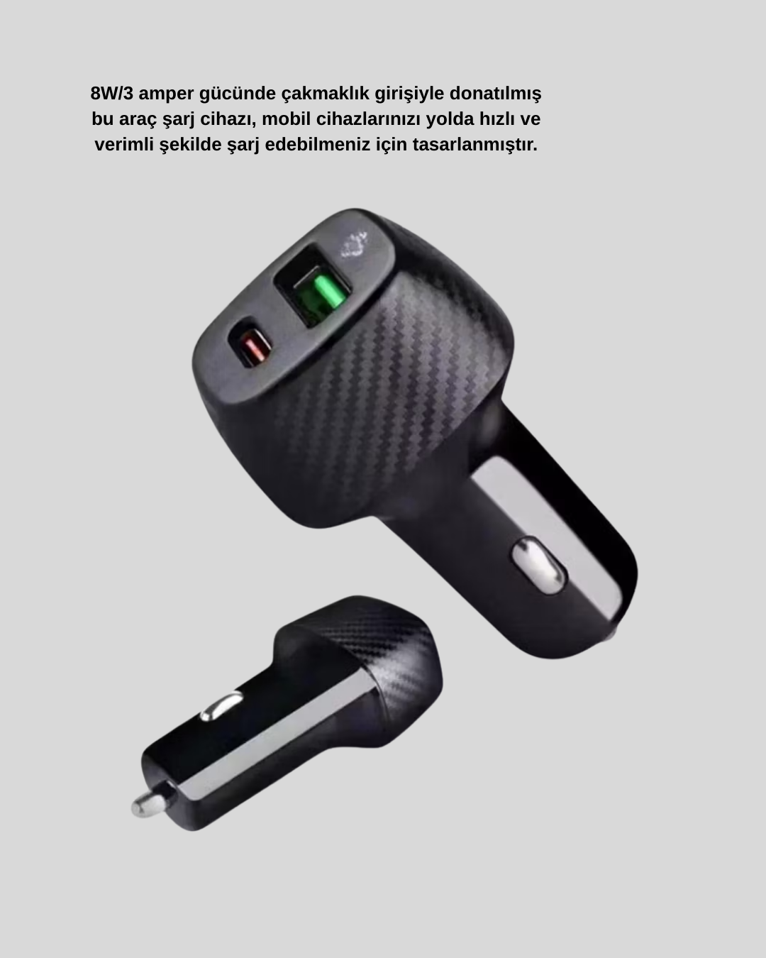 AUX Bluetooth Adaptör ve 38W Hızlı Araç Şarj Cihazı Seti - Lisinya