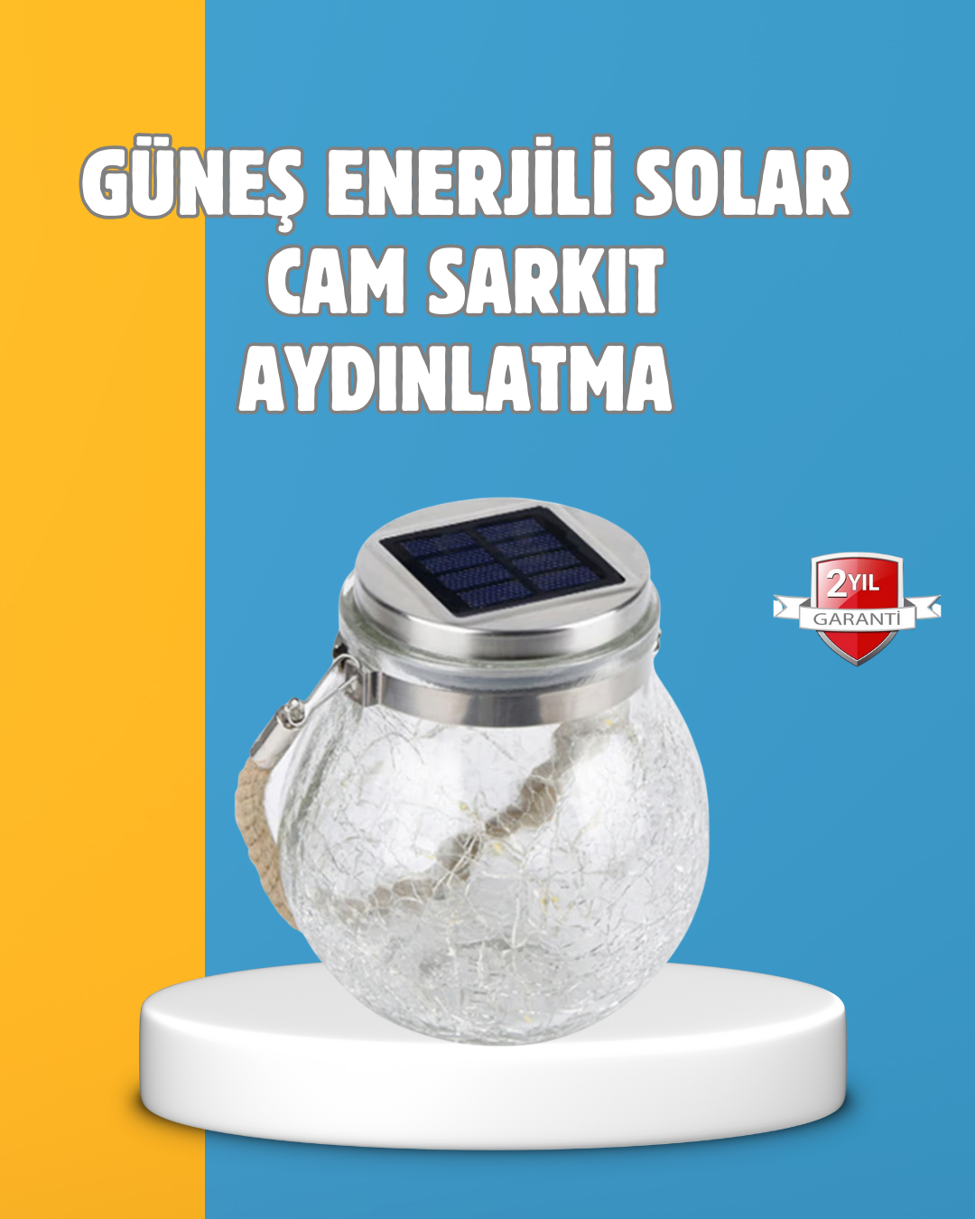 Suya Dayanıklı Güneş Enerjili Cam Şişe Sarkıt Lamba - Lisinya