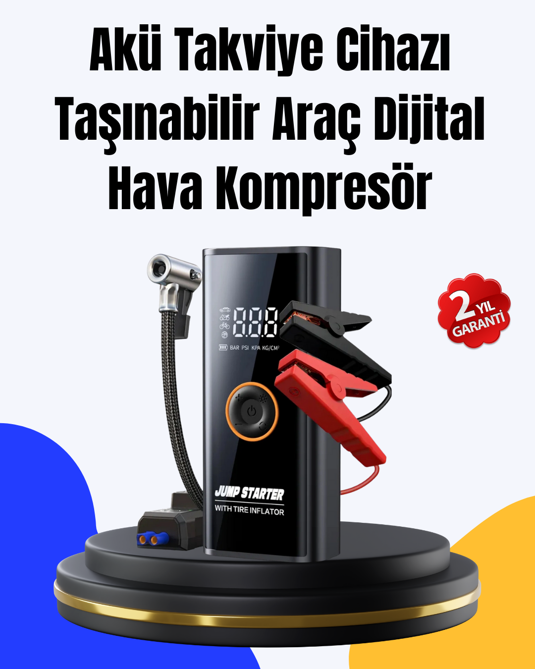 SOS Fenerli Akü Takviye Cihazı Dijital Kompresör Powerbank - Lisinya