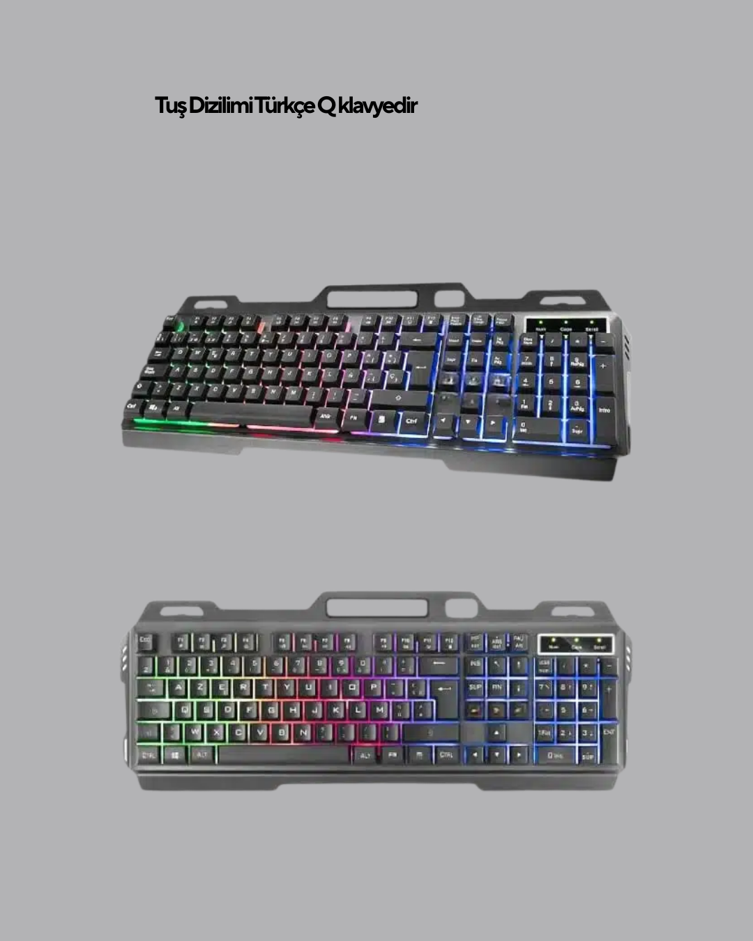 Işıklı Oyuncu Klavye Mouse ve Bluetooth Kulaklık Seti Türkçe Q USB - Lisinya