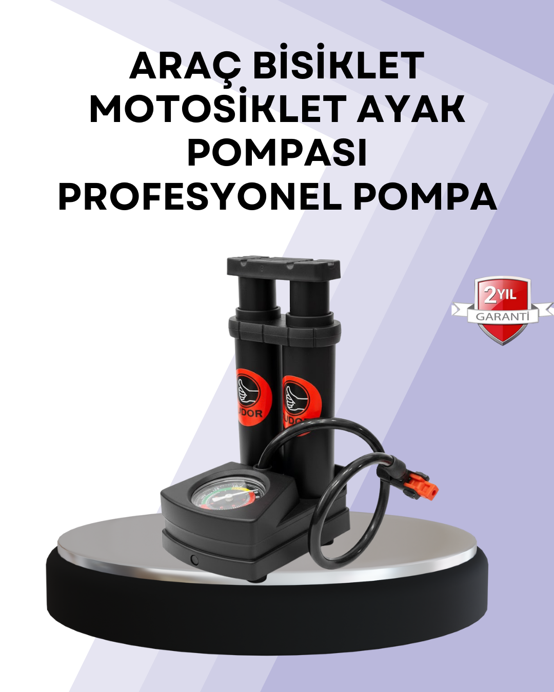 Basınç Saatli Ayak Pompası Bisiklet ve Araç Uyumlu - Lisinya