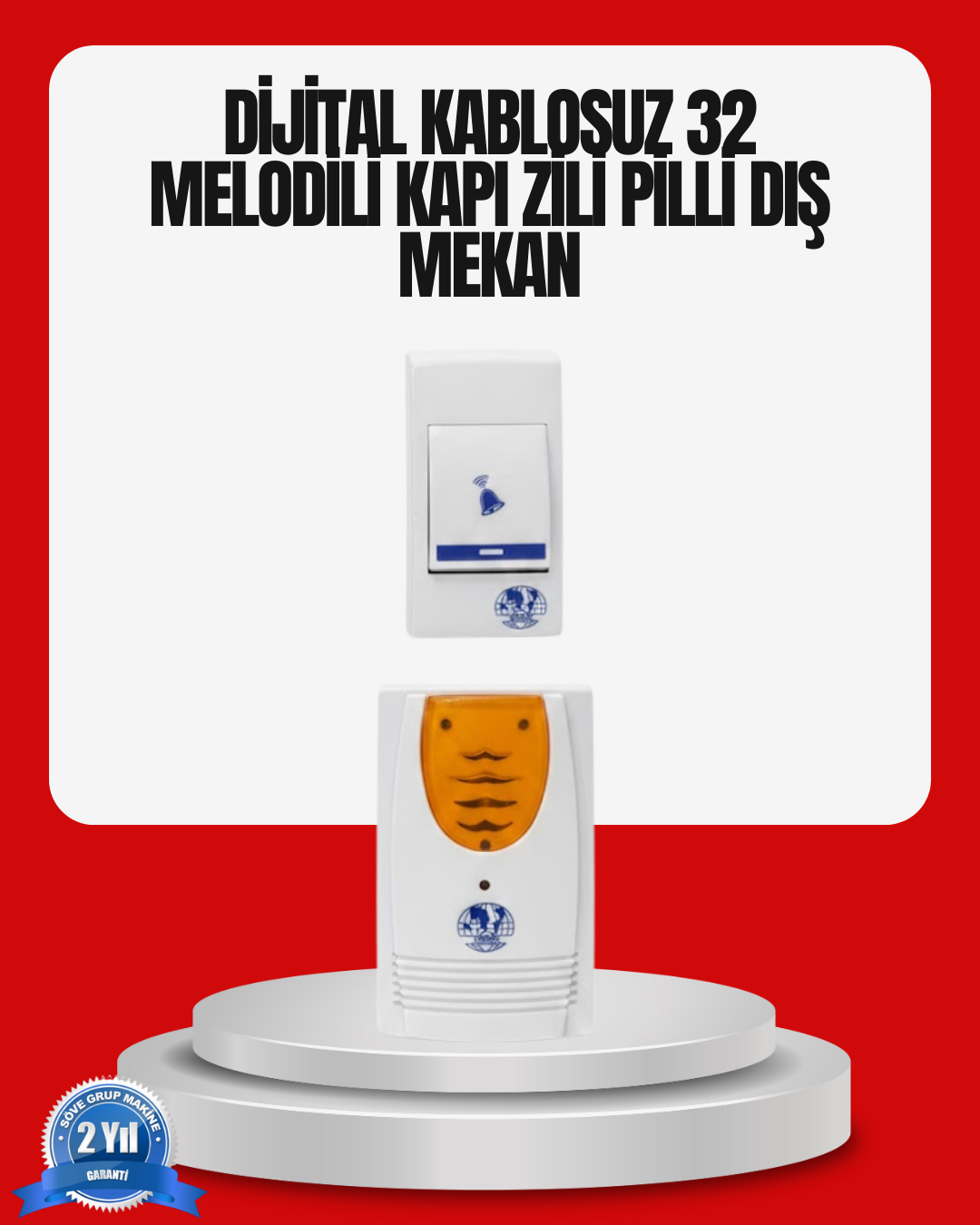 Kolay Kullanımlı Kablosuz Kapı Zili Şık ve Sade Tasarım - Lisinya