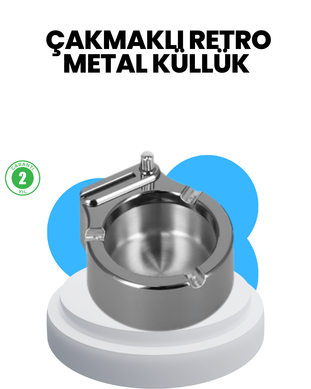 Metal Küllük Çakmaklı Masa Üstü Şık Tasarım - Lisinya