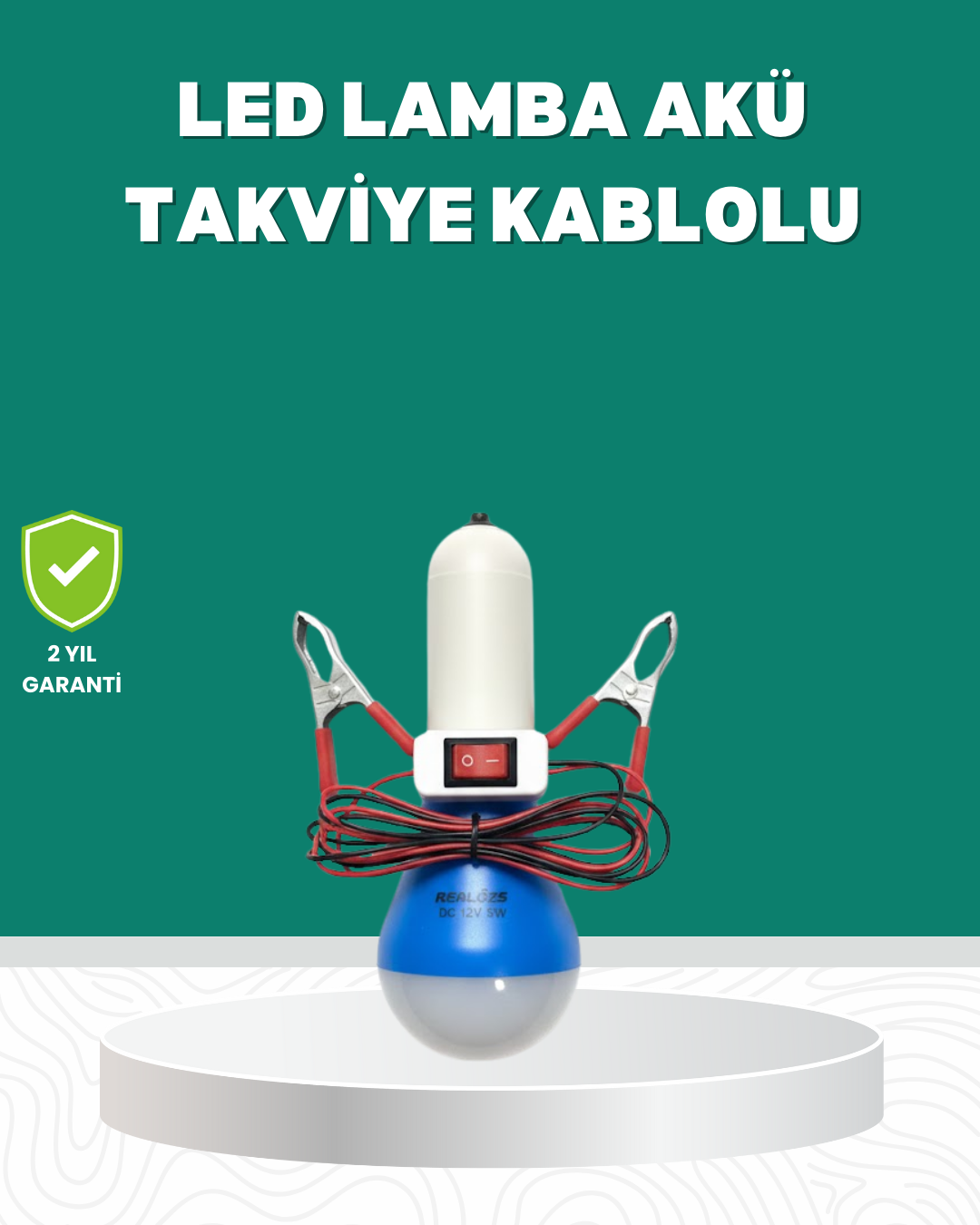 Aküden Çalışan 12V LED Ampul Taşınabilir Kullanım - Lisinya