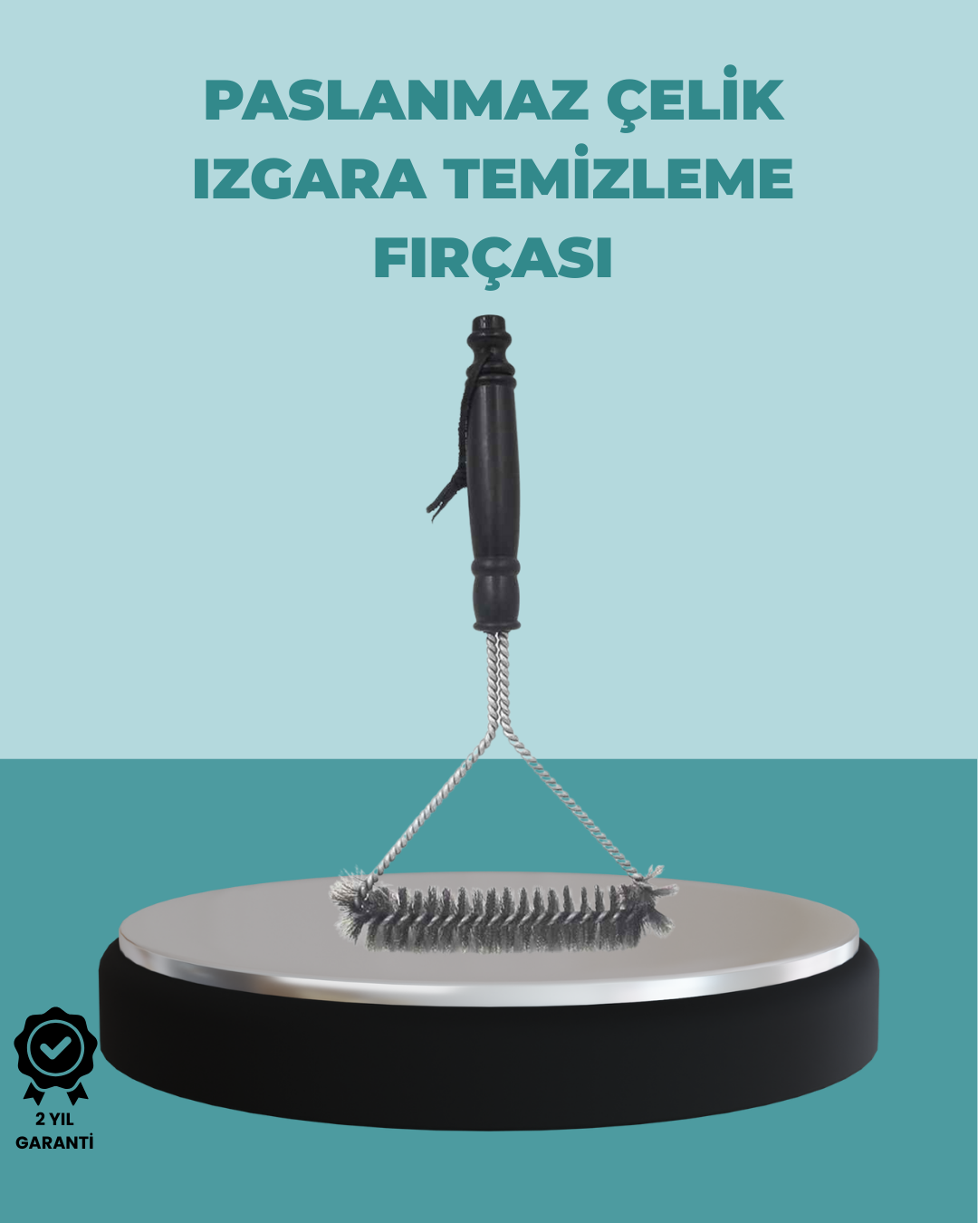 Uzun Saplı Paslanmaz Çelik Izgara Temizlik Fırçası - Lisinya