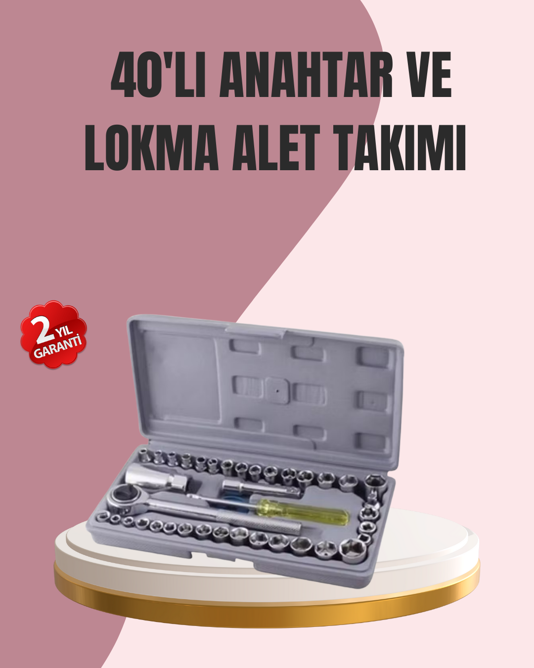 Otomotiv ve Ev Kullanımı İçin 40 Parça Lokma Anahtar Seti Taşıma Çantalı - Lisinya