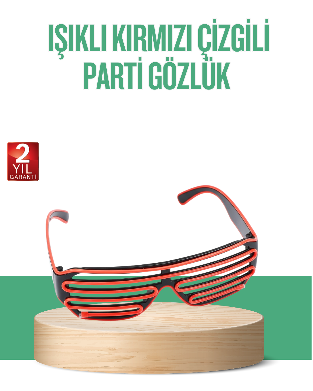 Renkli Işıklı Gözlük Eğlenceli Gece Aksesuarı - Lisinya