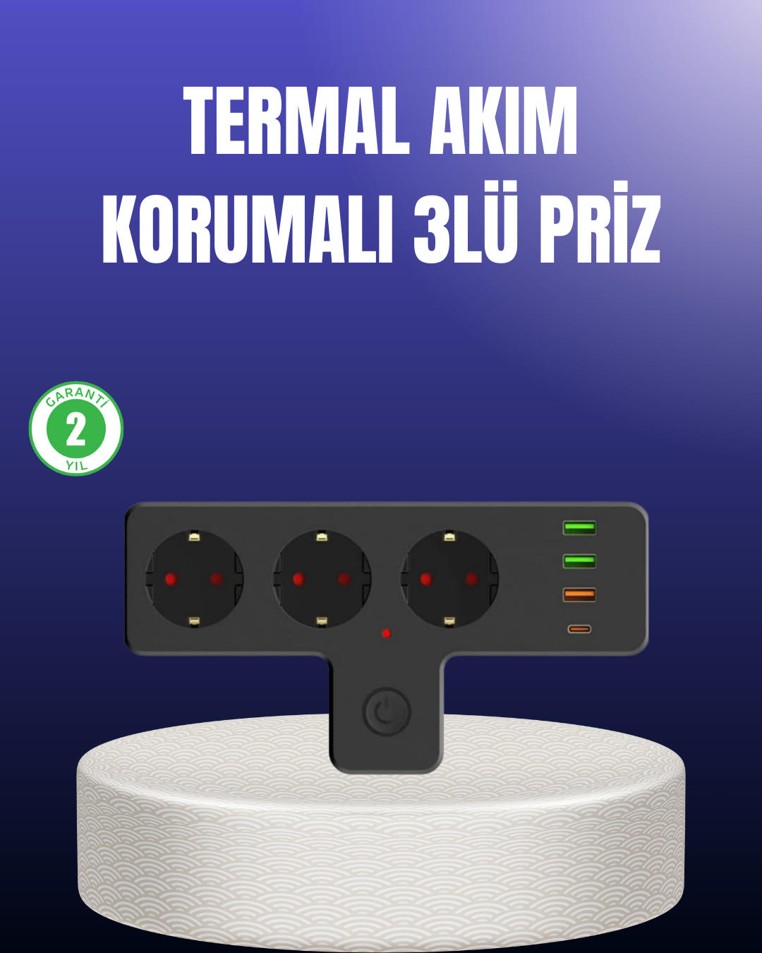 USB ve Type-C Portlu Anahtarlı Çoklu Priz Güç Ünitesi - Lisinya USB ve Type-C Portlu Anahtarlı Çoklu Priz Güç Ünitesi - Lisinya