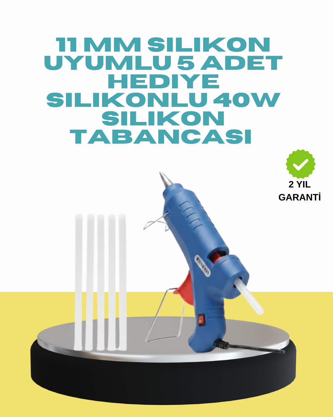 5 Silikon Hediyeli 40W Silikon Tabancası Ev ve Hobi Kullanımı - Lisinya 5 Silikon Hediyeli 40W Silikon Tabancası Ev ve Hobi Kullanımı - Lisinya