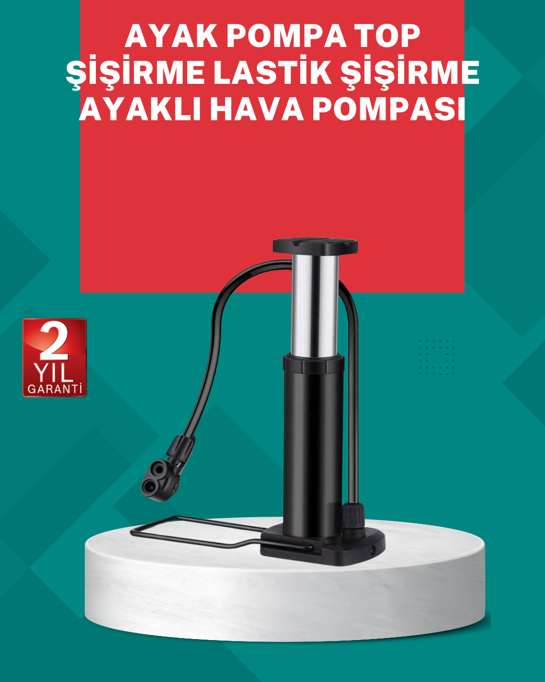 Manuel Ayak Pompası Extra Güçlü Lastik Şişirme Pompası - Lisinya