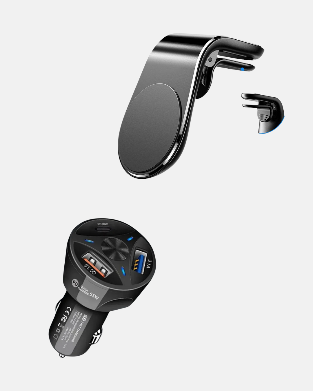 Araç İçi Telefon Tutucu + Quick Charge 3.0 Araç Şarj Cihazı Seti - Lisinya