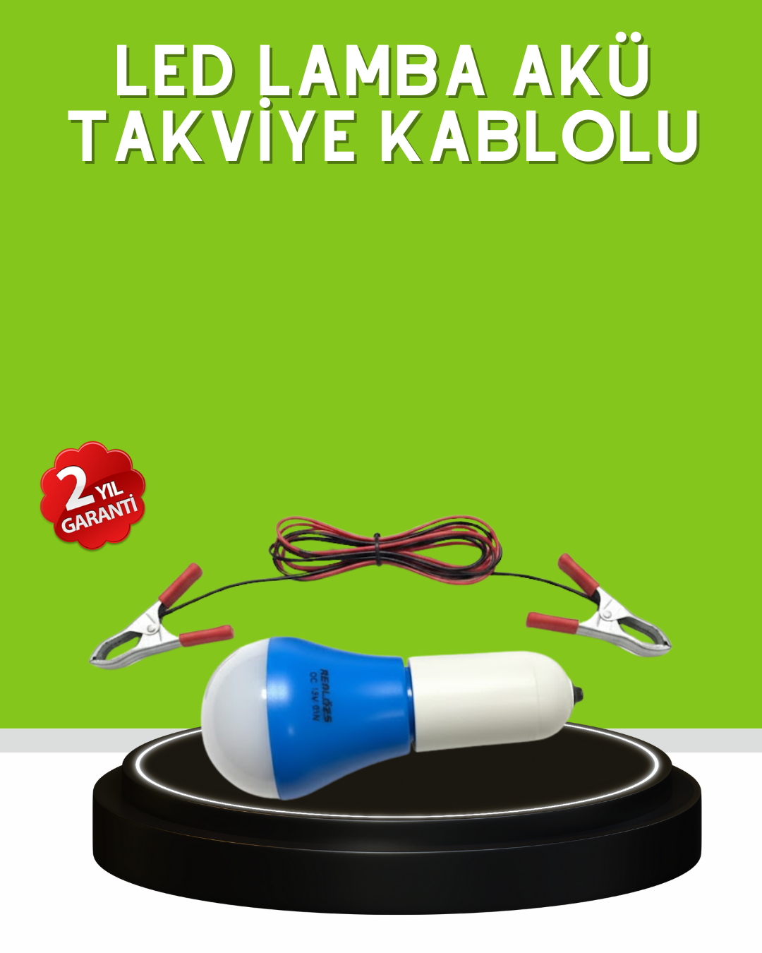 12V LED Ampul Anahtarlı Kablolu Pratik Aydınlatma - Lisinya