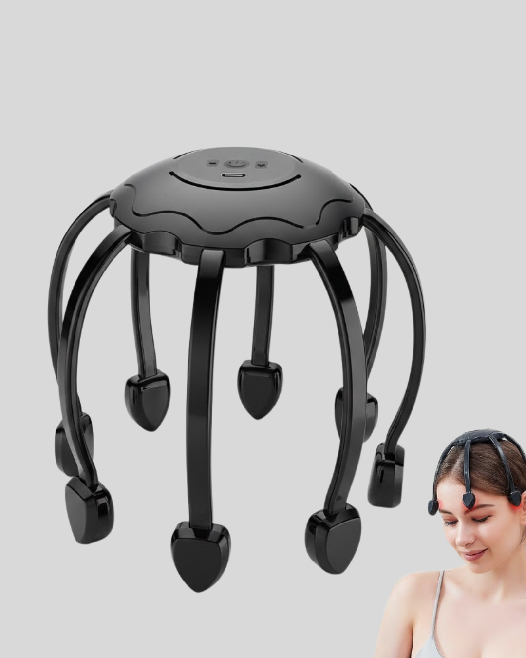 Uyku Destekleyici Saç Derisi Masaj Aleti Sessiz ve USB Şarjlı - Lisinya