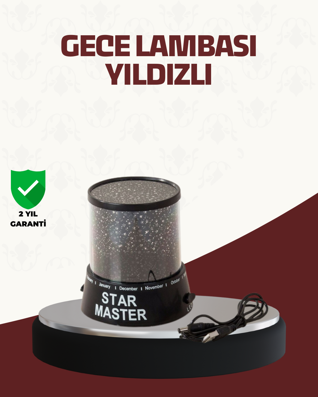 Galaxy Efektli LED Projektör Taşınabilir Yıldız Gece Lambası - Lisinya
