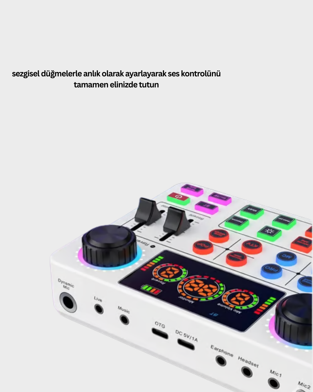 Canlı Yayın ve Karaoke İçin Profesyonel Ses Kartı Bluetooth Destekli - Lisinya