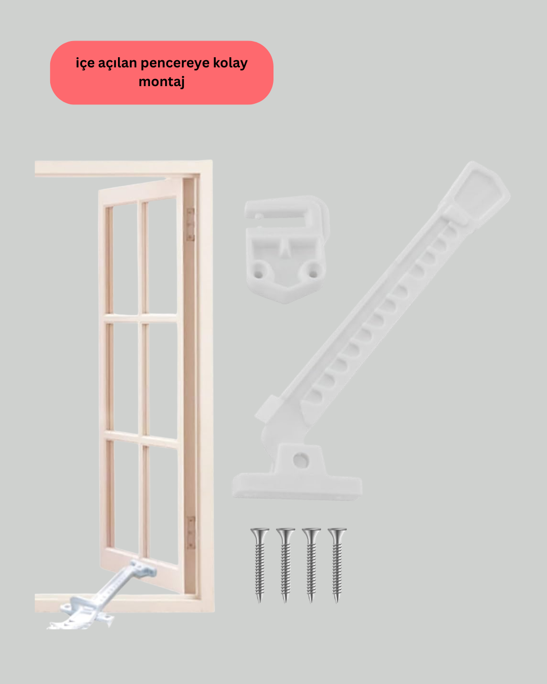 Cam Pencere Açılma Kontrol Kilidi Kolay Montaj 3’lü - Lisinya
