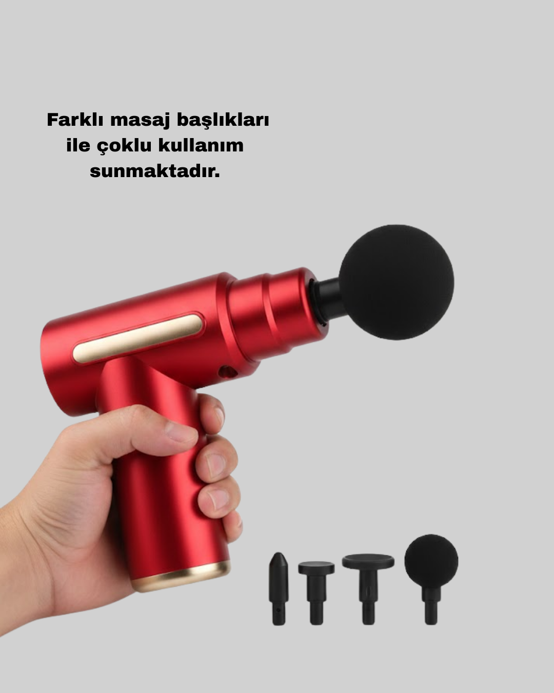 Kas Gevşetici Masaj Tabancası 4 Başlık ve Ayarlanabilir Hız - Lisinya