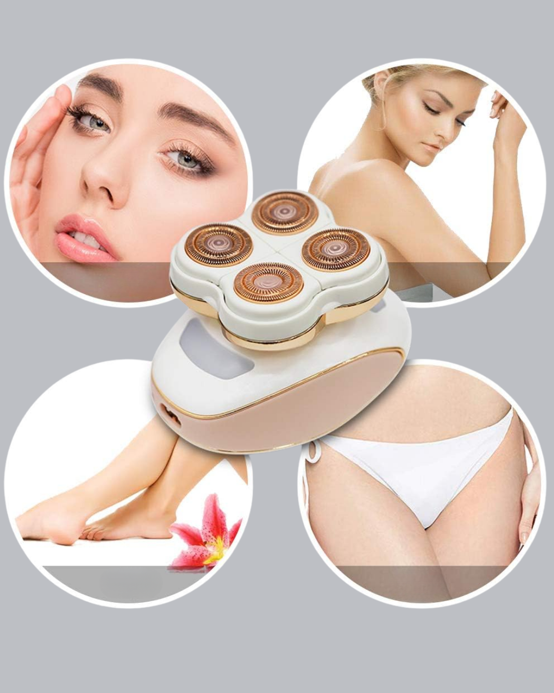 Dört Kesici Başlıklı Vücut Tıraş Cihazı Ağrısız Kullanım - Lisinya