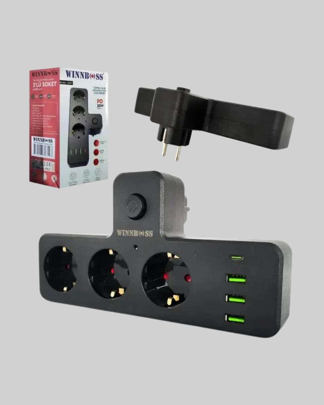 USB ve Type-C Portlu Anahtarlı Çoklu Priz Güç Ünitesi - Lisinya USB ve Type-C Portlu Anahtarlı Çoklu Priz Güç Ünitesi - Lisinya