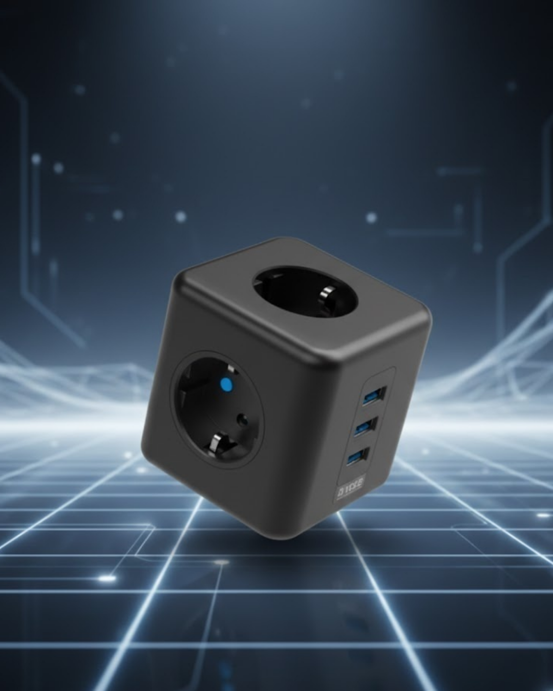 Elektronik Cihazlar İçin Akım Korumalı 3 Prizli USB’li Küp Priz - Lisinya