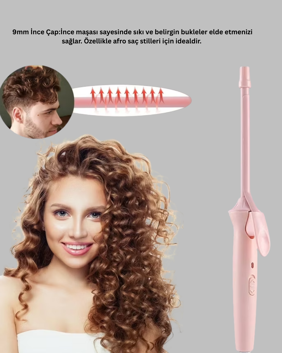 Yanma Önleyici Uçlu Profesyonel Saç Bukle Maşası - Lisinya