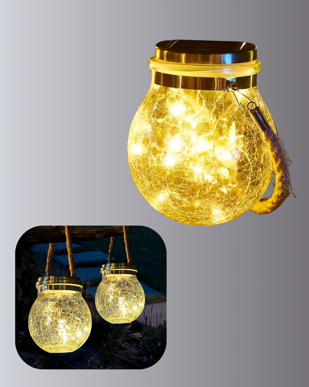 Suya Dayanıklı Güneş Enerjili Cam Şişe Sarkıt Lamba - Lisinya