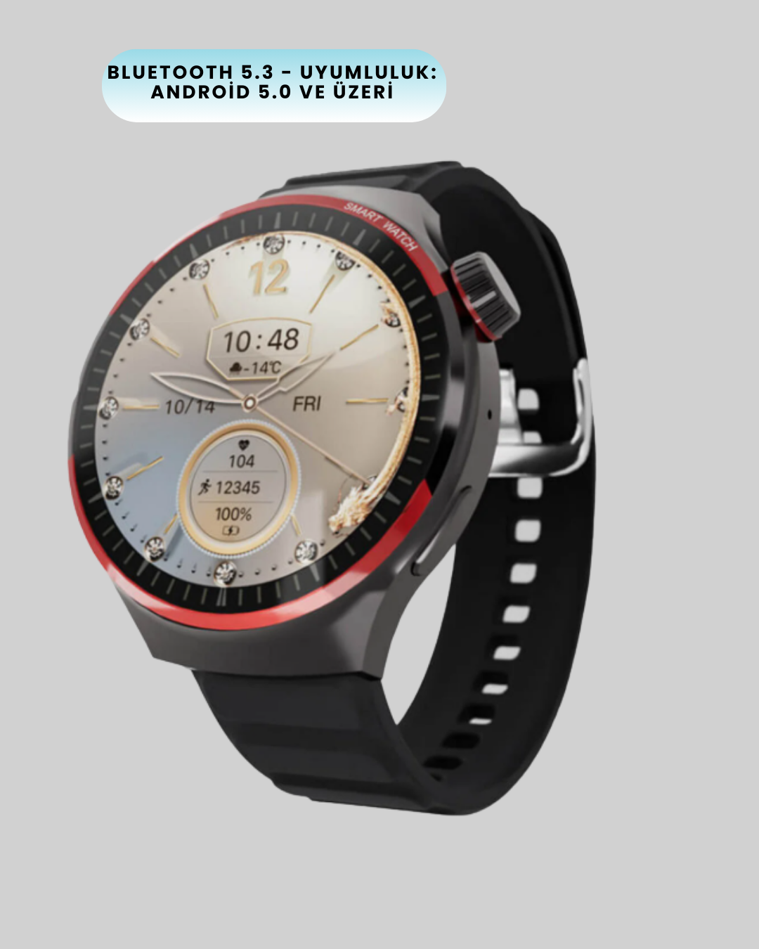 Spor ve Sağlık Takipli Akıllı Saat Kablosuz Şarj - Lisinya