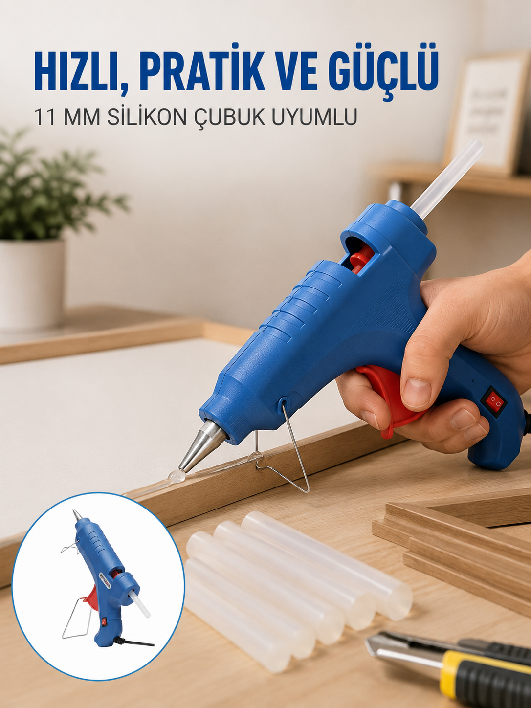 40W Sıcak Silikon Tabancası 5 Silikon Hediyeli Dayanıklı Tasarım - Lisinya 40W Sıcak Silikon Tabancası 5 Silikon Hediyeli Dayanıklı Tasarım - Lisinya