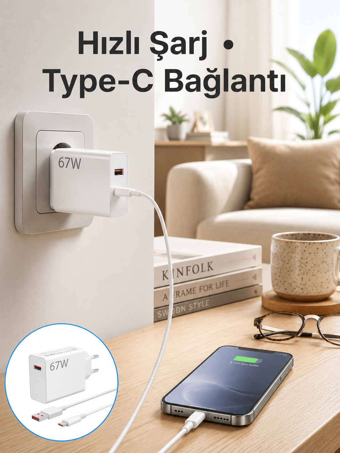 67 Watt Hızlı Şarj Aleti Poco F2 F3 F4 Uyumlu - Lisinya
