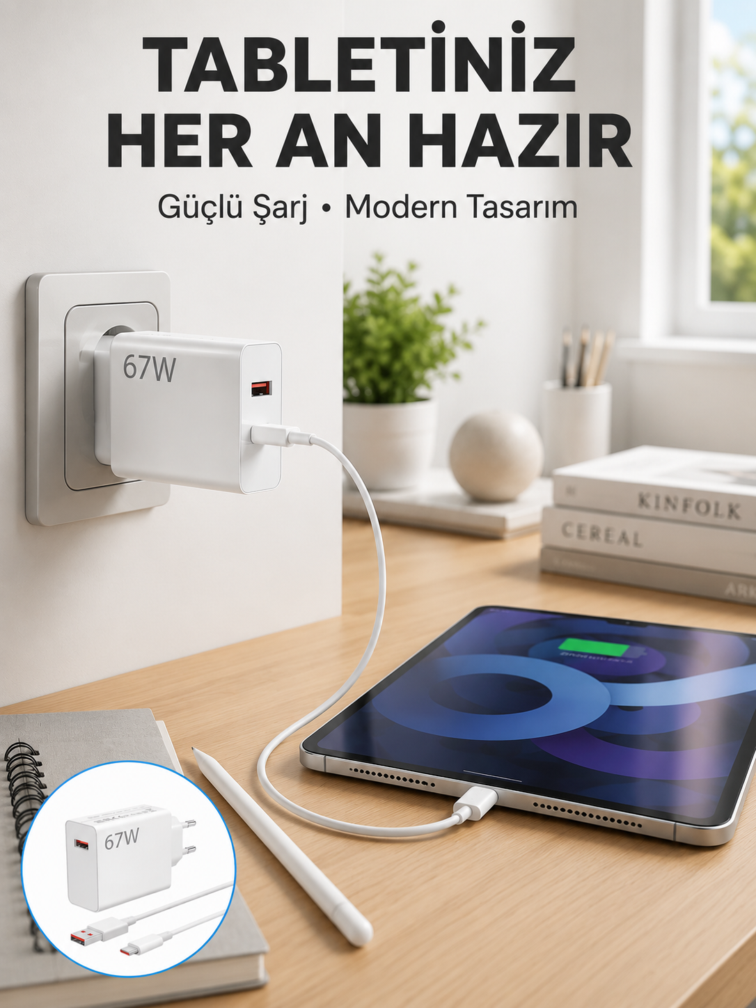 67 Watt Type C Hızlı Şarj Başlık Xiaomi Black Shark Uyumlu - Lisinya