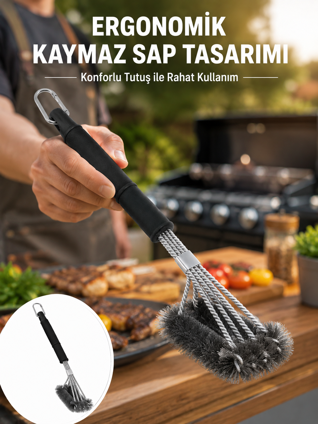 Paslanmaz Çelik Telli Mangal Temizlik Fırçası Yeni Nesil - Lisinya Paslanmaz Çelik Telli Mangal Temizlik Fırçası Yeni Nesil - Lisinya