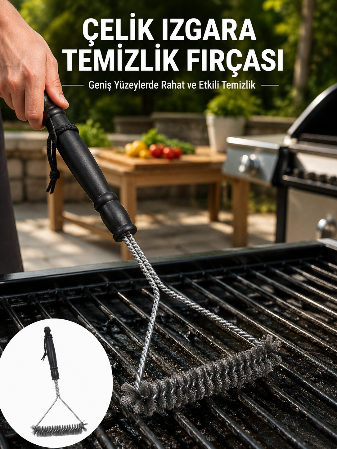 Uzun Saplı Paslanmaz Çelik Izgara Temizlik Fırçası Yeni Nesil - Lisinya Uzun Saplı Paslanmaz Çelik Izgara Temizlik Fırçası Yeni Nesil - Lisinya