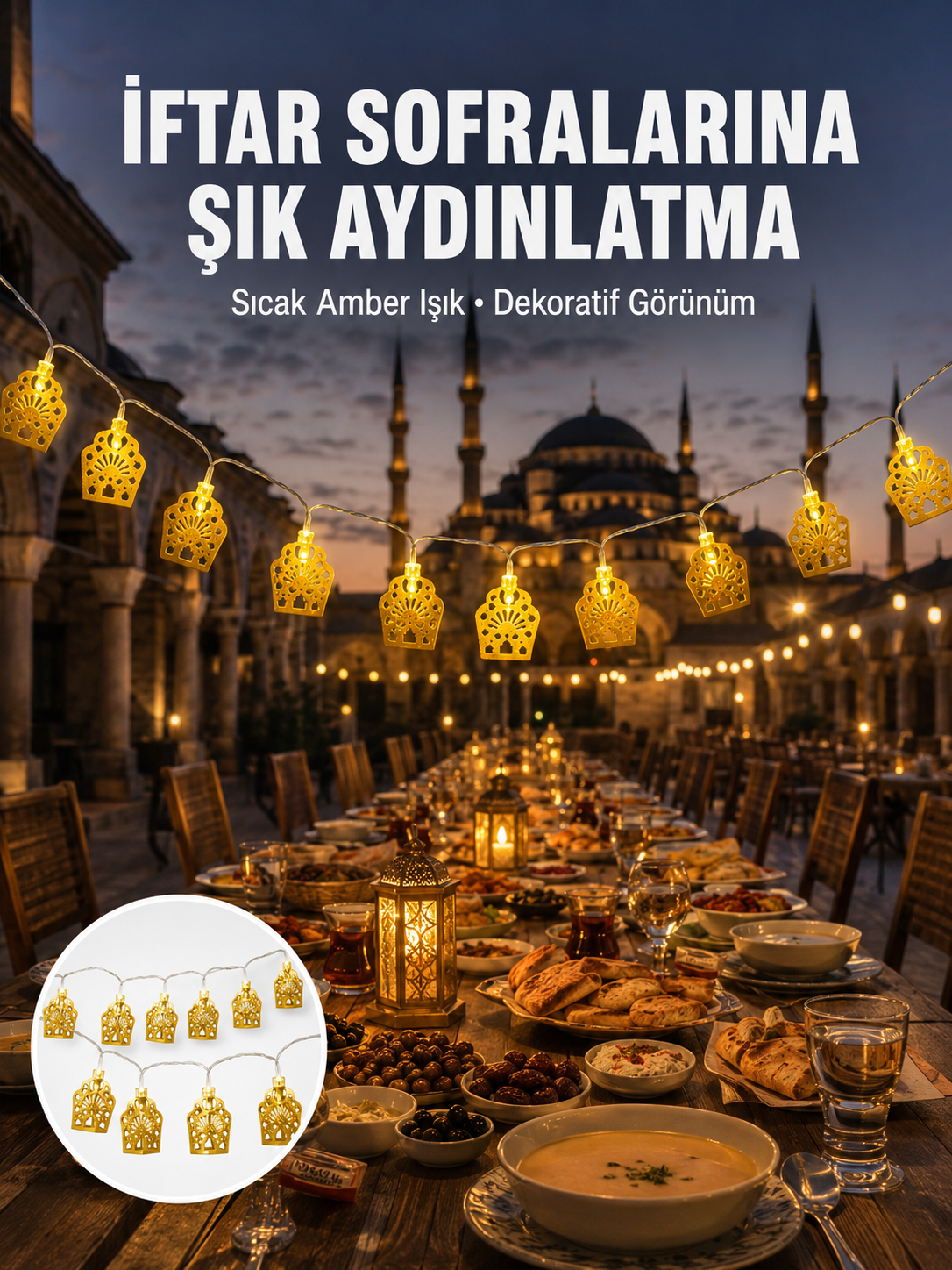 Dekoratif Ramazan LED Işık Pilli Cami Tasarımlı Zincir Aydınlatma - Lisinya Dekoratif Ramazan LED Işık Pilli Cami Tasarımlı Zincir Aydınlatma - Lisinya