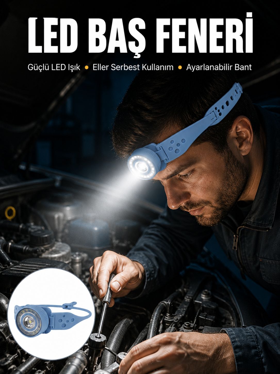 Suya Dayanıklı LED Kafa Lambası Outdoor Kullanım - Lisinya Suya Dayanıklı LED Kafa Lambası Outdoor Kullanım - Lisinya