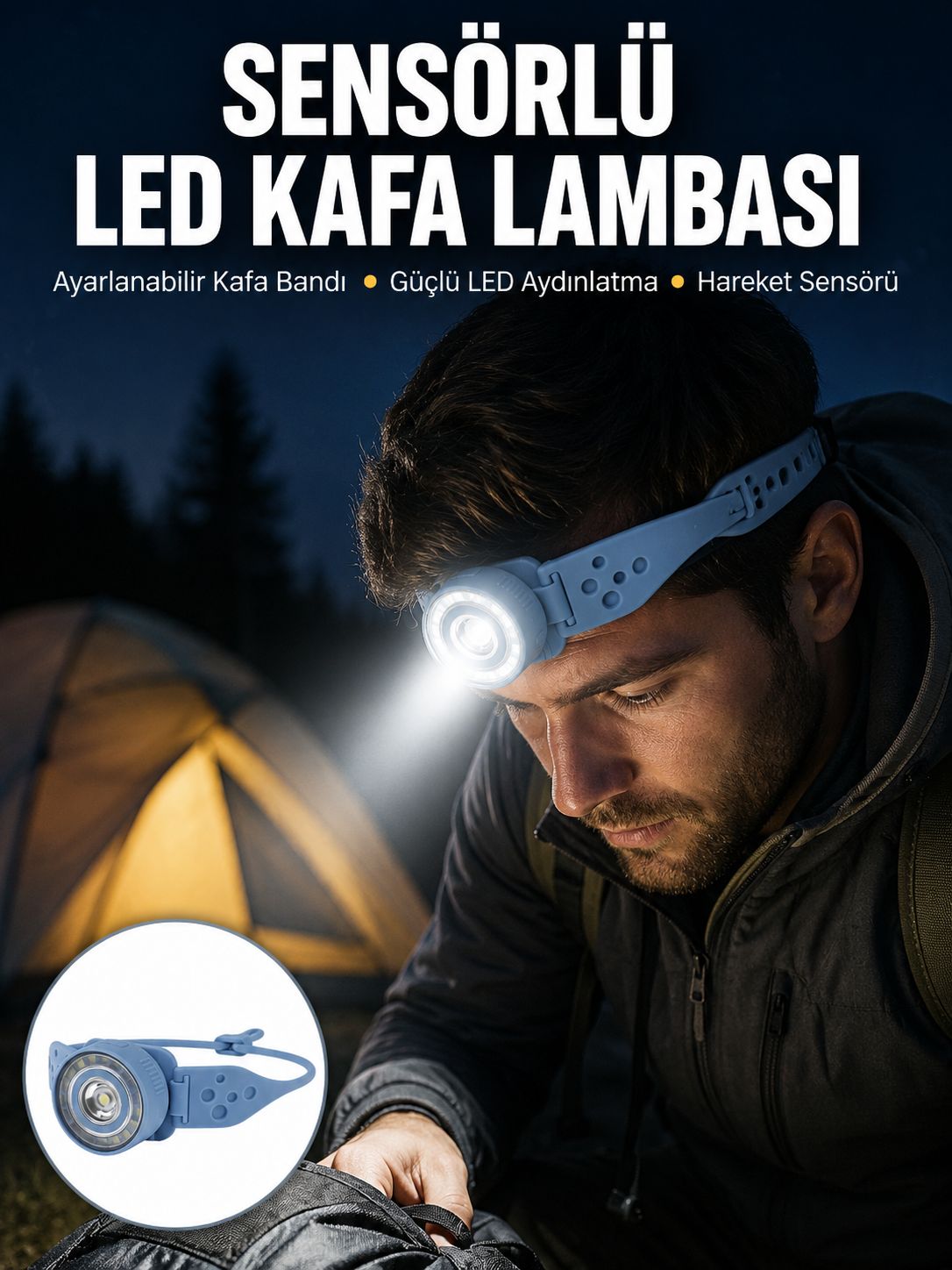 Uzun Pil Ömürlü Kamp ve Dağcılık Kafa Lambası - Lisinya Uzun Pil Ömürlü Kamp ve Dağcılık Kafa Lambası - Lisinya