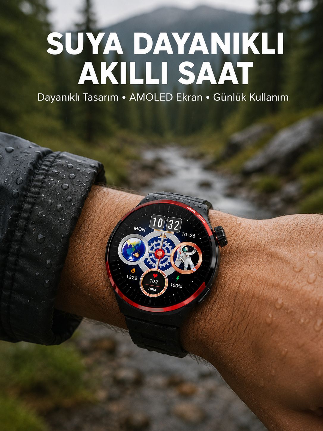 AMOLED Ekranlı Akıllı Saat Bluetooth Arama ve NFC Destekli - Lisinya