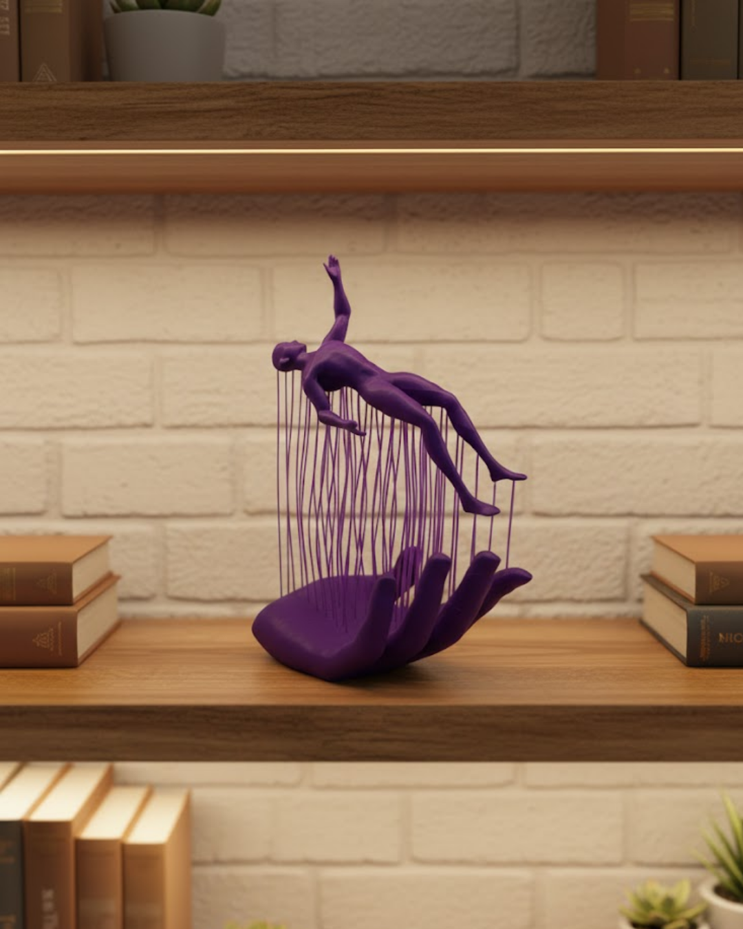 3D El Formlu İnsan Figürü Mor Özgün Sanat Biblosu 12x18 cm - Lisinya